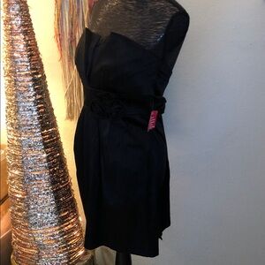 Elegant Black Dress with Floral Detail